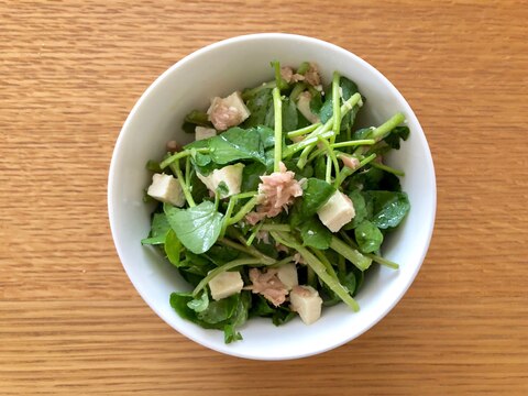 クレソンと豆腐のツナサラダ